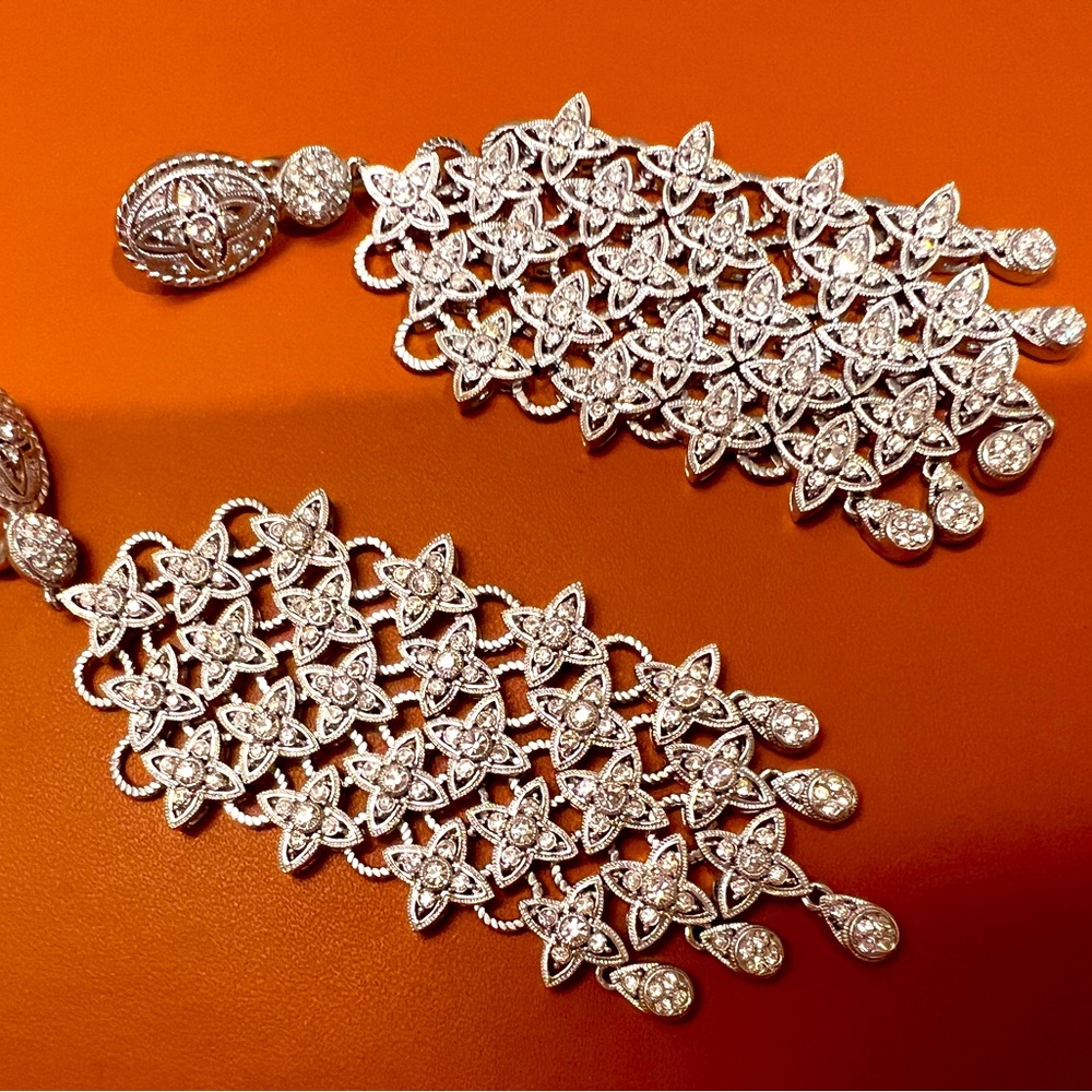 Crystal chandeliers earrings. Wedding jewelry or gala.